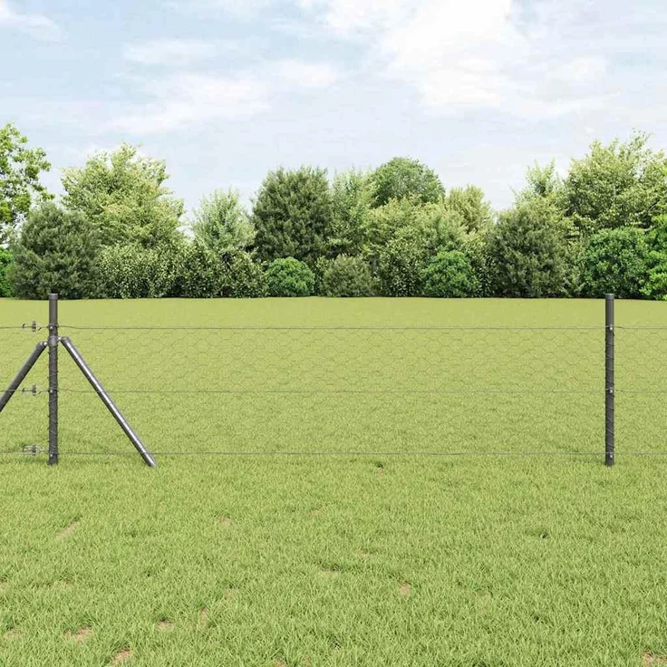 Prolenta Maison Exclusive Sechseckgeflechtzaun, 1,4 x 10 m, PVC Grau, langlebig und flexibel mit guter Sichtbarkeit und Luftzirkulation