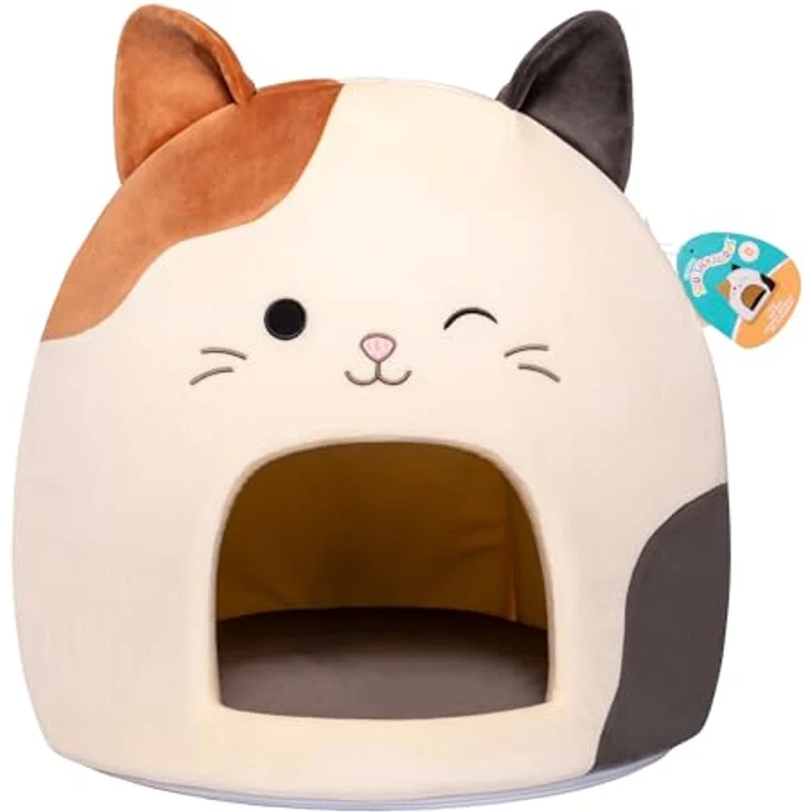Squishmallows Katzen- oder Kleinhundhaus (Cam-Katze), bequemes herausnehmbares Kissen, weiche Stoffe, liebevolle Details, Squishmallows Stil – Bild 1