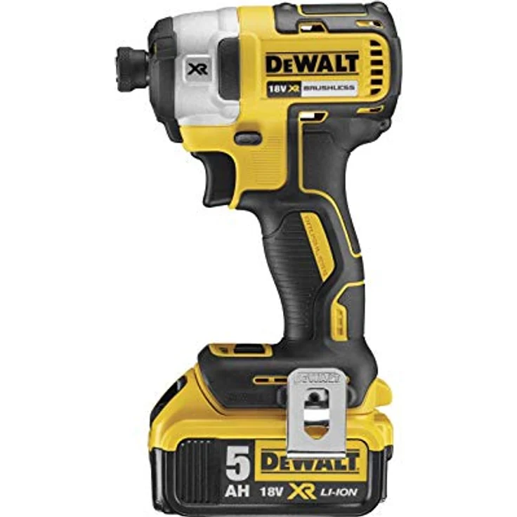 DeWalt XR Akku-Schlagschrauber (18 Volt, 5Ah, 205 Nm Drehmoment, 1-4 Zoll Innensechskant-Aufnahme, LED-Diodenring, inkl. 2x Akkus, 1x System-Schnellladegerät, Zubehör und TSTAK-Box) DCF887P2 – Bild 4