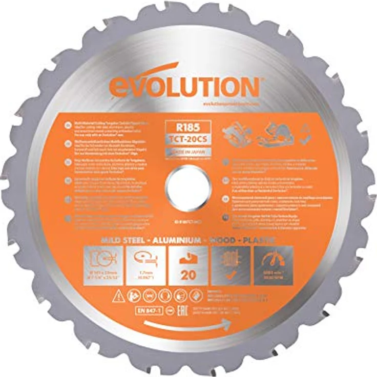 Evolution Power Tools - RAGE Mehrzweck-Sägeblatt mit Wolframkarbidbeschichtung, 185 mm – Bild 2