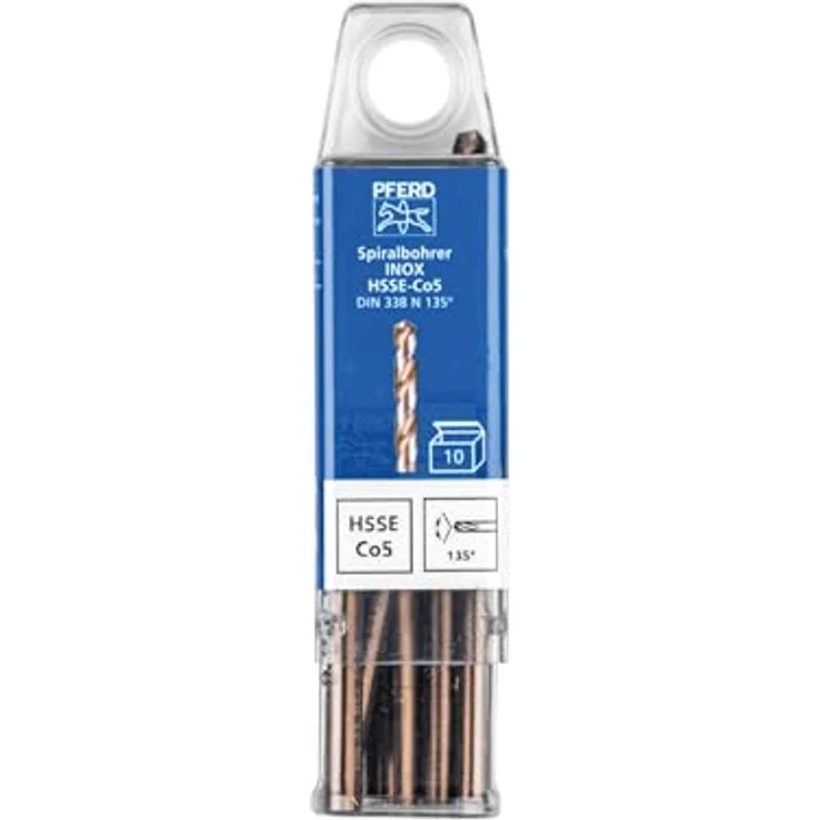 Pferd Metallbohrer PFERD TOOLS Spiralbohrer INOX Ø 5 mm HSS-E Co5 N DIN 338 135° für harte Werkstoffe, hochpräzise mit Kreuzanschliff – Bild 6