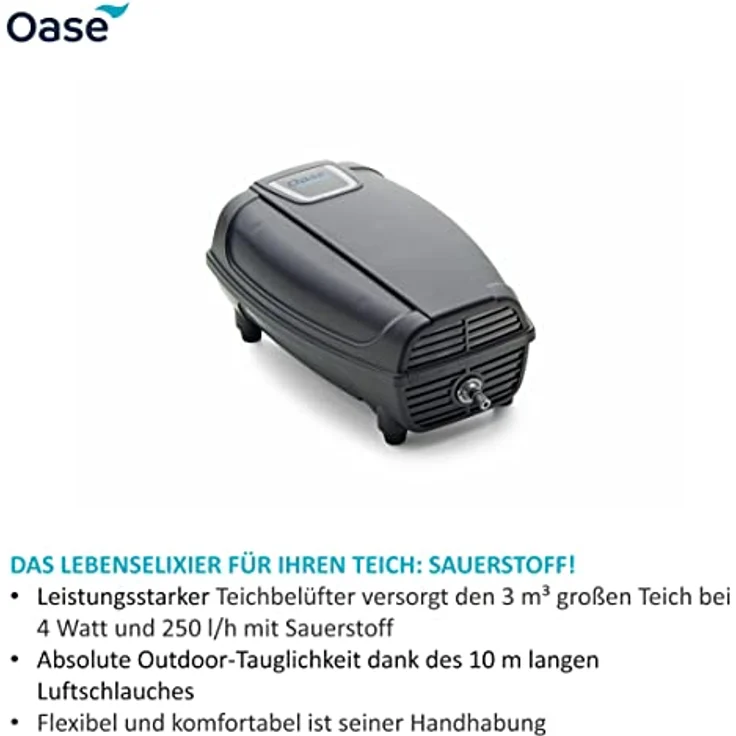 Oase 34064 Teichbelüfter AquaOxy 250 Sauerstoffversorgung Belüfterpumpe Belüfter Sauerstoffanreicherung – Bild 2