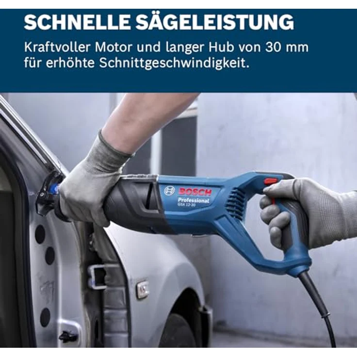 Bosch Professional GSA 12-30, Säbelsäge mit ergonomischem Softgrip und werkzeuglosem Sägeblatthalter – Bild 4