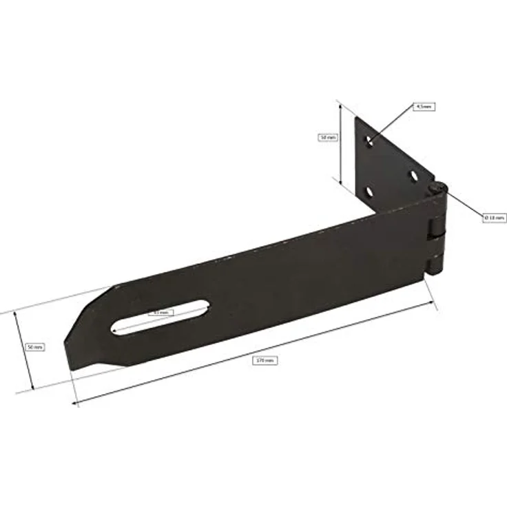 KOTARBAU® Überfalle Mit Vorhängeschloss Verschiedene Gr.Überfallscharnier Überwurf Panzerriegel Türschloss Sicherheitsüberfalle Pulverbeschichtet Haspe (170 mm) – Bild 2