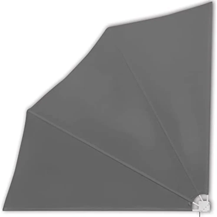 vidaXL Faltbarer Balkonfächer Grau, 140×140 cm, wasser- und schmutzabweisend, UV- und witterungsbeständig, pulverbeschichteter Stahlrahmen – Bild 4