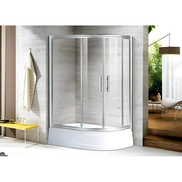 AEA Schiebetür Dusche, Duschkabine Eckdusche 120x80 cm, elegante Duschabtrennung aus hochwertigem Glas