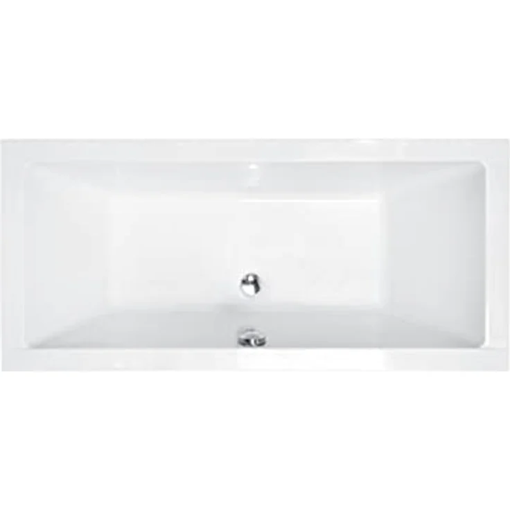 Besco BADLAND QUADRO SLIM Badewanne, Rechteckige Acryl Wanne 165x75 cm, Weiß, Komplettset mit Füßen und Chrom Automatik Ablaufgarnitur 3in1 – Bild 2