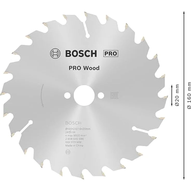 Bosch Professional Kreissägeblatt Optiline Wood (für Holz, 160 x 20 x 2,6 mm, 24 Zähne, Zubehör Kreissäge) – Bild 3