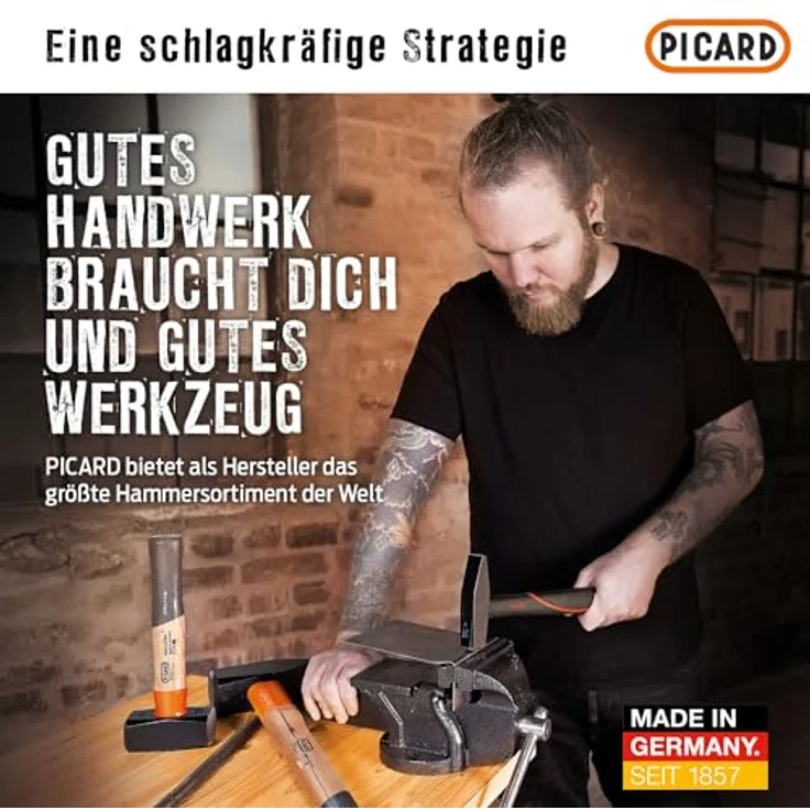 Picard Schlosserhammer mit Fiberglaskern 800g DIN 1041 – Bild 6
