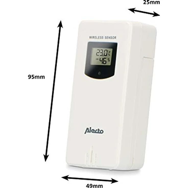 Alecto WS-1560 Wetterstation, Braun, mit drahtlosem Außensensor, animierter Wettervorhersage und Weckerfunktion – Bild 9