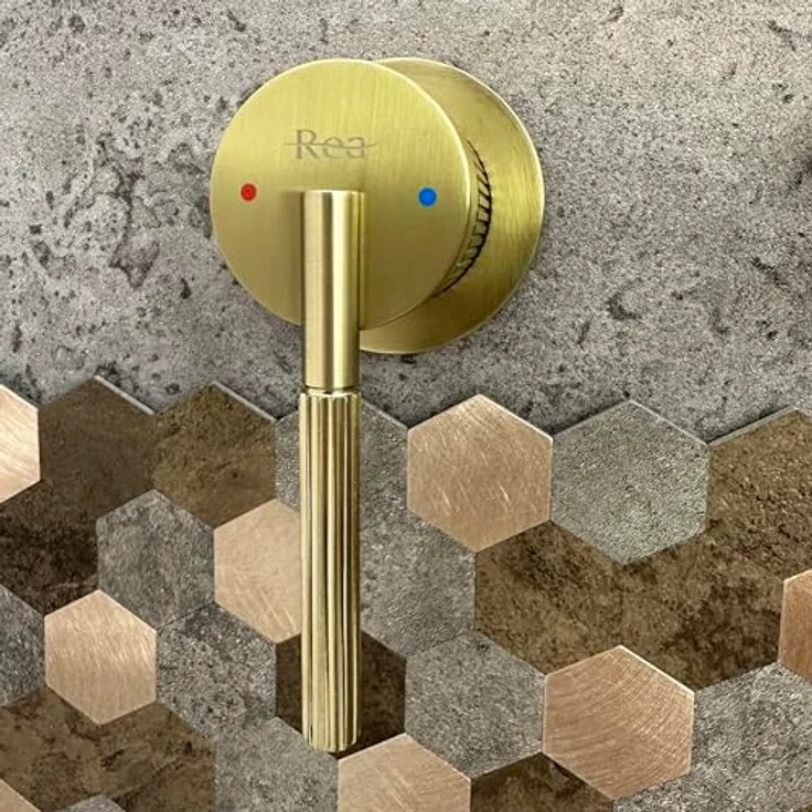 wohnwerk.idee Argon Unterputzarmatur, Wasserhahn Wandarmatur in Gold Kupfer Matt mit Einhebelmischer für präzise Temperatur- und Durchflusssteuerung – Bild 3