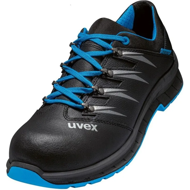 Uvex uvex 2 trend Halbschuhe S2, Sicherheitshalbschuhe in blau und schwarz, Weite 11, Gr. 37, mit Stahl-Zehenkappe und rutschhemmender Laufsohle