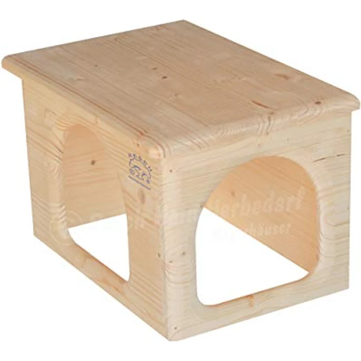 Resch Meerschweinchenhaus Nr23, Naturbelassenes Massivholz aus Fichte mit 2 großen Ein-/Ausgängen, 31x19x21 cm – Bild 2