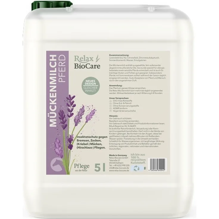 Relax Biocare Mückenmilch Pferd 5000 ml Insektenschutz für Pferde