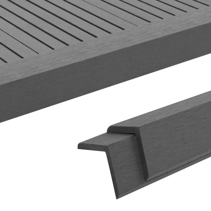 Terrassen-Winkelleisten 5 Stk. WPC 170 cm Grau