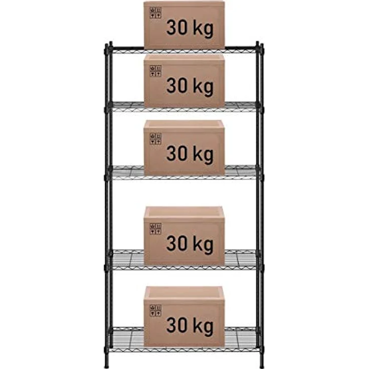 Metallregal Haushaltsregal Steckregal Büro Regal 35 X 90 X 180 150 Kg Weiß – Bild 2