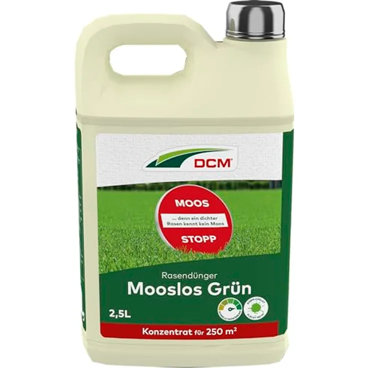 Cuxin DCM Mooslos Grün, flüssiger Rasendünger mit schneller Nährstoffversorgung für 250 qm, 2,5l