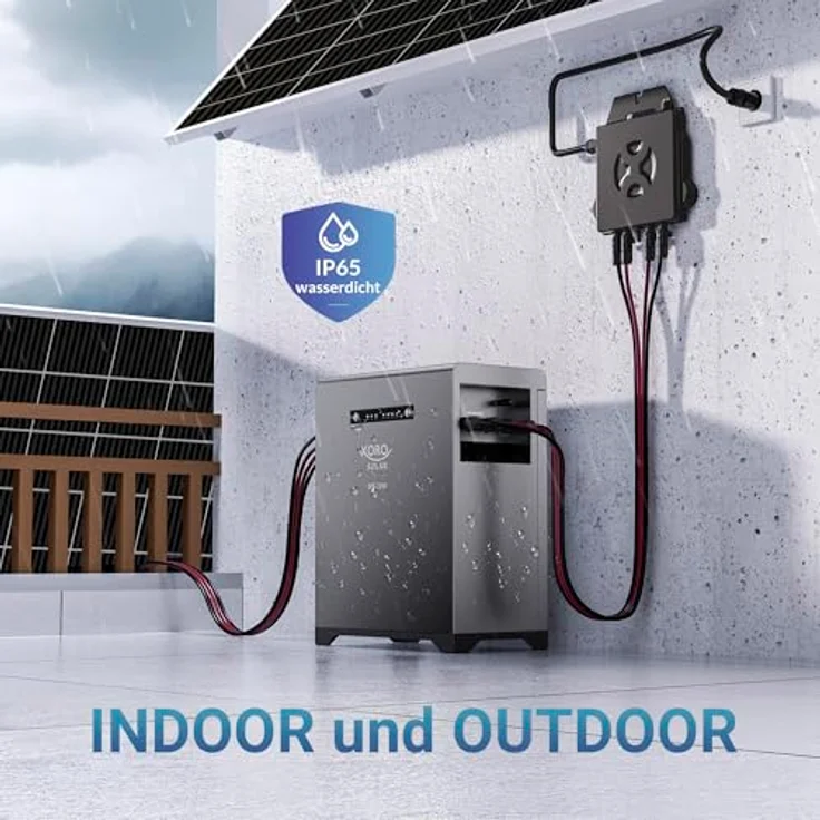 XORO SOLAR SPS 2155 Balkonkraftwerkspeicher mit 2 kWh LiFePO4 Akku, 4 Smart Plugs, Dual MPPT 2x800W Eingang, 800W Ausgang, IP65, Plug & Play, wetterfest für Innen- und Außenbereich – Bild 8