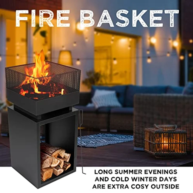 BBQ Collection Feuerkorb, Aluminium, Schwarz, One Size – Bild 5