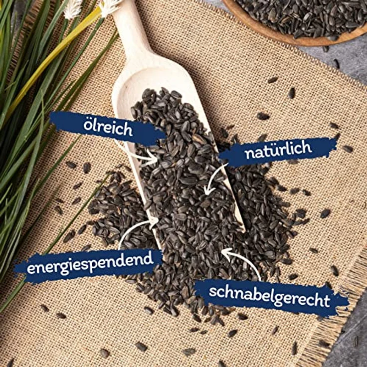 Lyra Pet® | 25 kg Sonnenblumenkerne Schwarz | Wildvogelfutter Ganzjährig | Ideal für Kleine Vögel | Vogelfutter für Gartenvögel | Mit Höchstem Ölgehalt | Spendet Energie im Sommer und Winter - Preisvergleich – Bild 2
