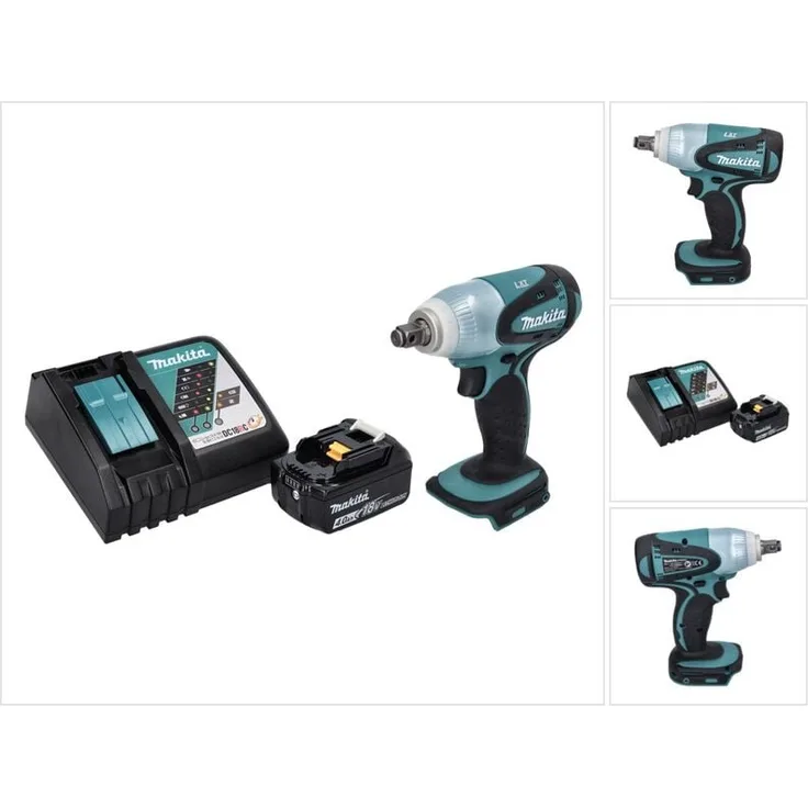 Makita DTW 251 RM1, Akku Schlagschrauber 18 V, 230 Nm, 1/2" mit 4,0 Ah Akku und Ladegerät