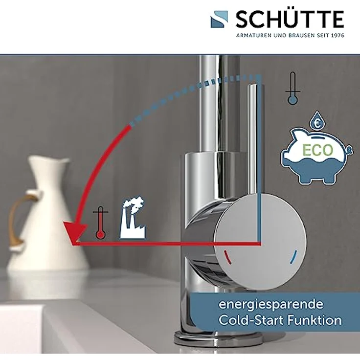 Schütte Spültischarmatur VITAL, Infrarottechnologie mit Cold-Start-Funktion, 360° schwenkbar, Eco-Click-Funktion, ausziehbarer Brauseschlauch – Bild 7
