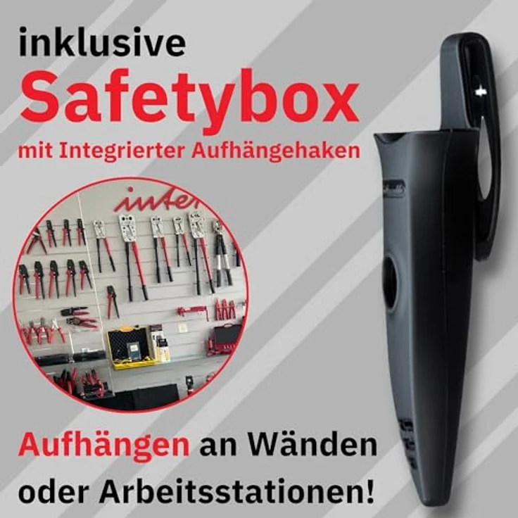 Intercable 16020-F1 107629 Kabelschere, Schneidwerkzeug für Kupfer- und Aluminiumkabel bis 35qmm, mit 2-komponenten Griff und nachstellbarem Schraubgelenk, Lieferung in Safetybox – Bild 4