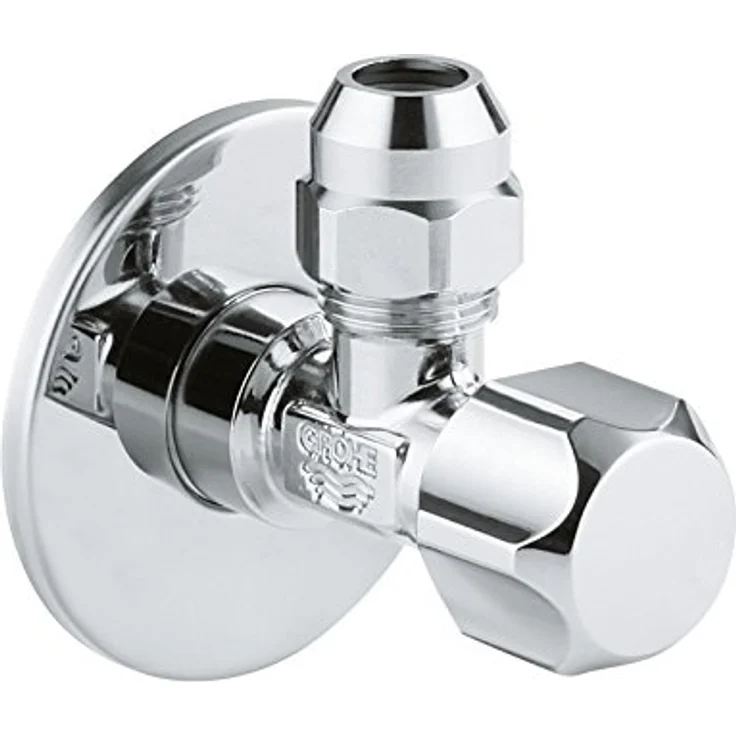 GROHE Eckventil 22029000, Wandanschluss mit ergonomischem Griff, wassergeschützter Spindelabsperrung, chrom – Bild 1