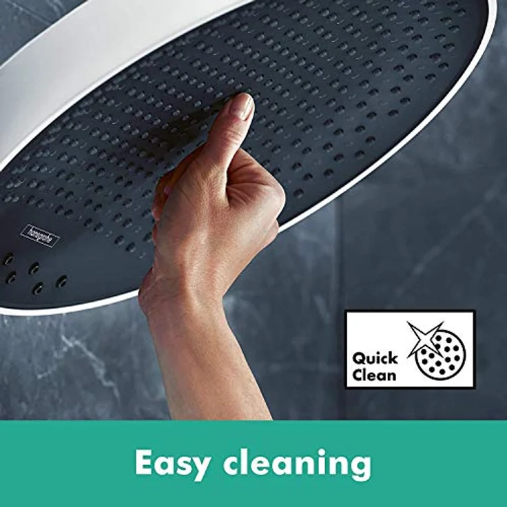 hansgrohe wassersparender Duschkopf Regendusche Rainfinity (250mm, rund, 3 Strahlarten, Wandmontage) chrom – Bild 4