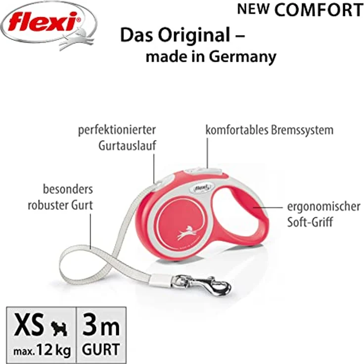 flexi Rollleine New Comfort - Rot - XS - 3 m, 4000498043424, blau, small – Bild 2
