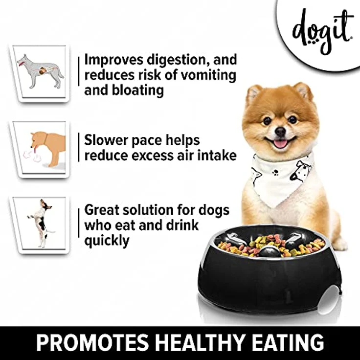Dogit Hunde Antischling Napf, Hundenapf, 300ml, schwarz – Bild 2