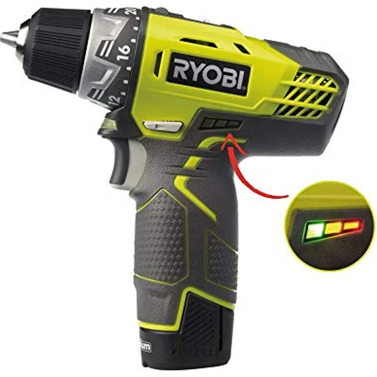 Ryobi 5133001802 2-Gang Akku-Kompaktschrauber Typ R12DD-LL13S, 12 V, Schwarz, Gelb – Bild 2