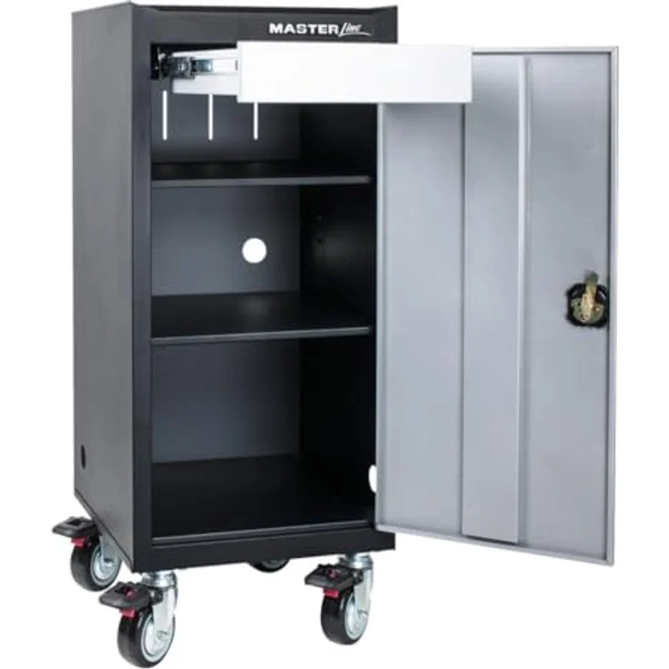 KSTOOLS Servicewagen H1155xB500xT500mm, stabiler Werkstattwagen mit abschließbarer Tür, höhenverstellbaren Fachböden und 4 kugelgelagerten Lenkrädern – Bild 4
