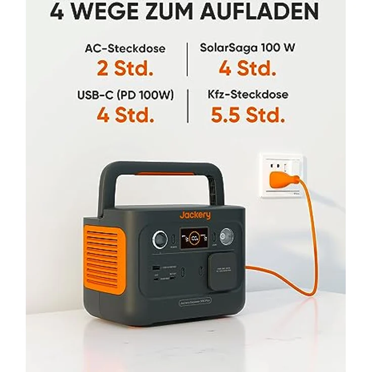 Jackery Explorer 300 Plus Tragbarer Powerstation, 256 Wh Solargenerator mit LiFeP04,bis zu 300W Leistung, Balkonkraft für Notstrom/Camping/Wohnmobile/zu Hause – Bild 3