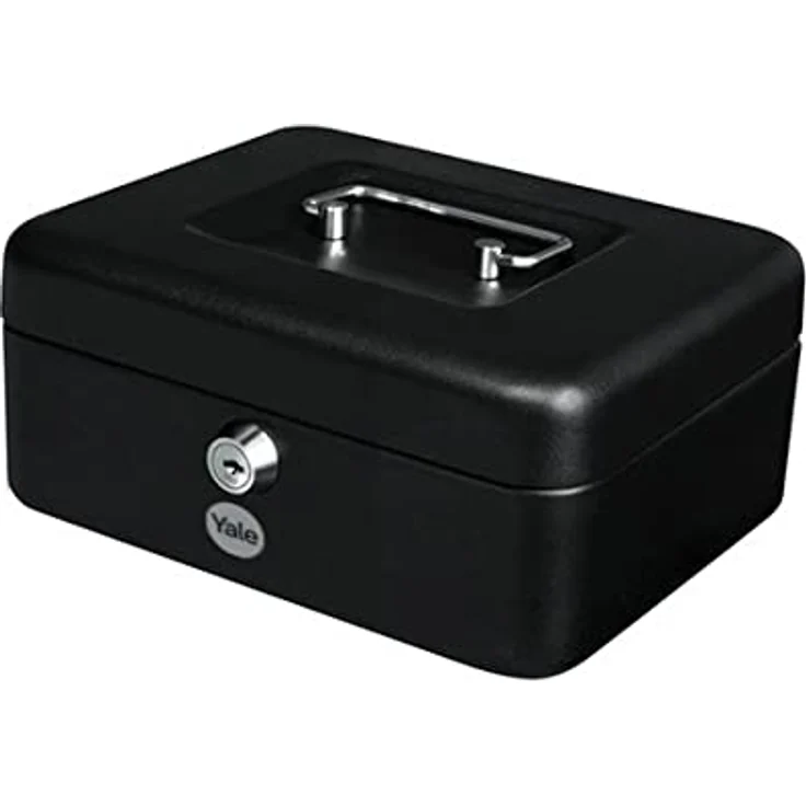 Yale YCB/090/BB2 Große Geldkassette, Mattschwarz, mit Schlüsselschloss und Tragengriff, 8 Zoll, inklusive abnehmbarem Tablett – Bild 2