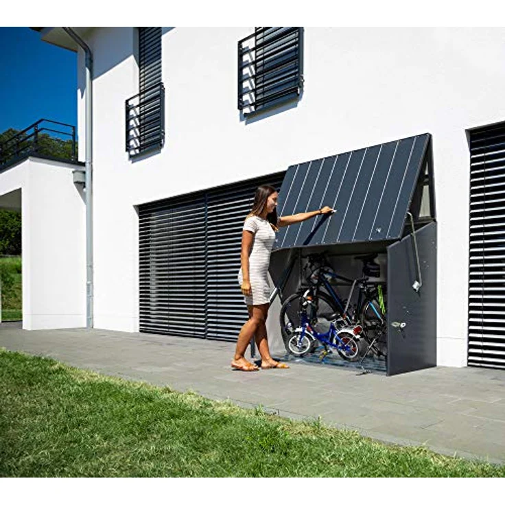 Trimetals Metall Gerätebox Fahrradgarage Sesame | Anthrazit | 76x185x139 cm – Bild 3