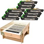 BURI Holzkohlegrill 12x CasusGrill Einweggrill ökologisch abbaubar Mini-Grill Bio Grill, 12er Set