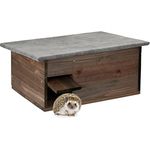 Relaxdays Igelhaus, Igelbau mit Boden, Rattenklappe & Labyrintheingang, Holz, Igelhütte, HxBxT: 20 x 45,5 x 33 cm, braun - Preisvergleich