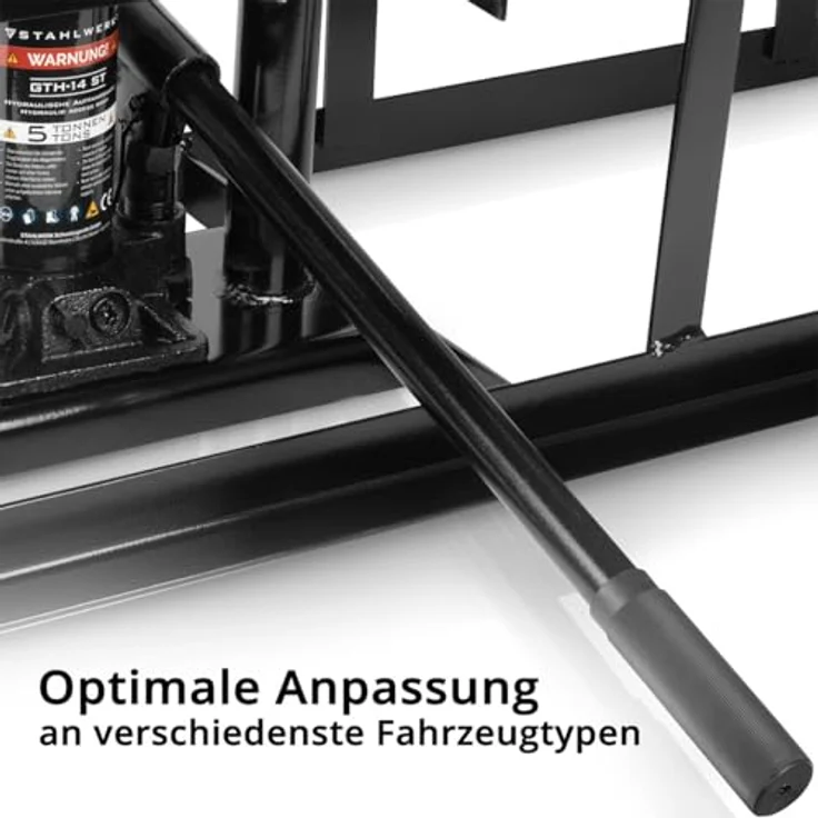 Stahlwerk GTH-14 ST, hydraulische Auffahrrampe mit integrierten Wagenheber, Tragkraft 5 t, Hubhöhe 23,5 - 34 cm – Bild 5