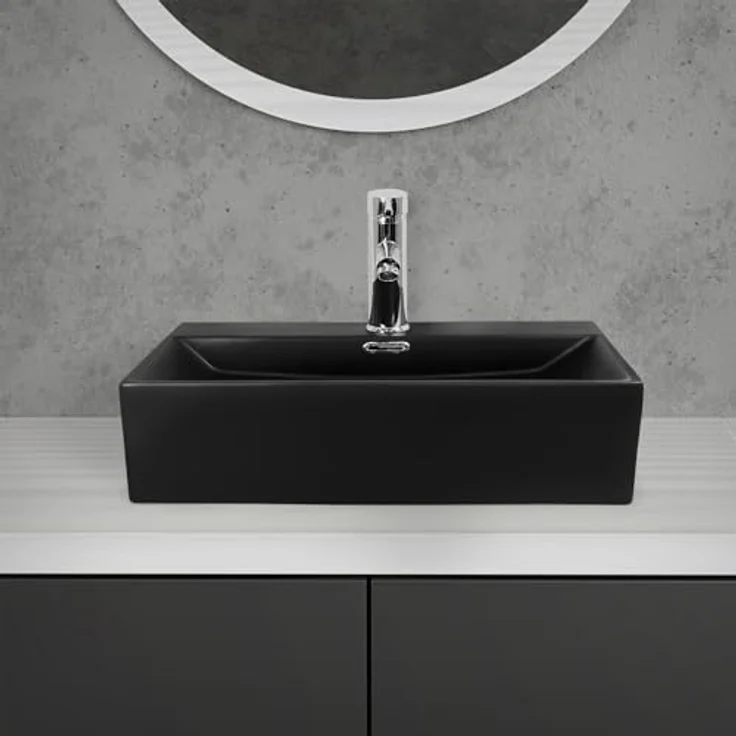 ML-Design Waschbecken Rechteckig 510x360x130 mm Schwarz aus Keramik ML-Design – Bild 5