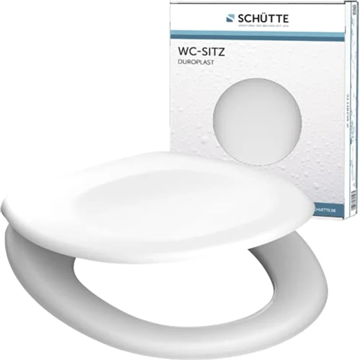 Schütte WC-Sitz White Duroplast, bruchsicher und kratzfest, mit hygienischer porenglatte Oberfläche, Standardgröße – Bild 2