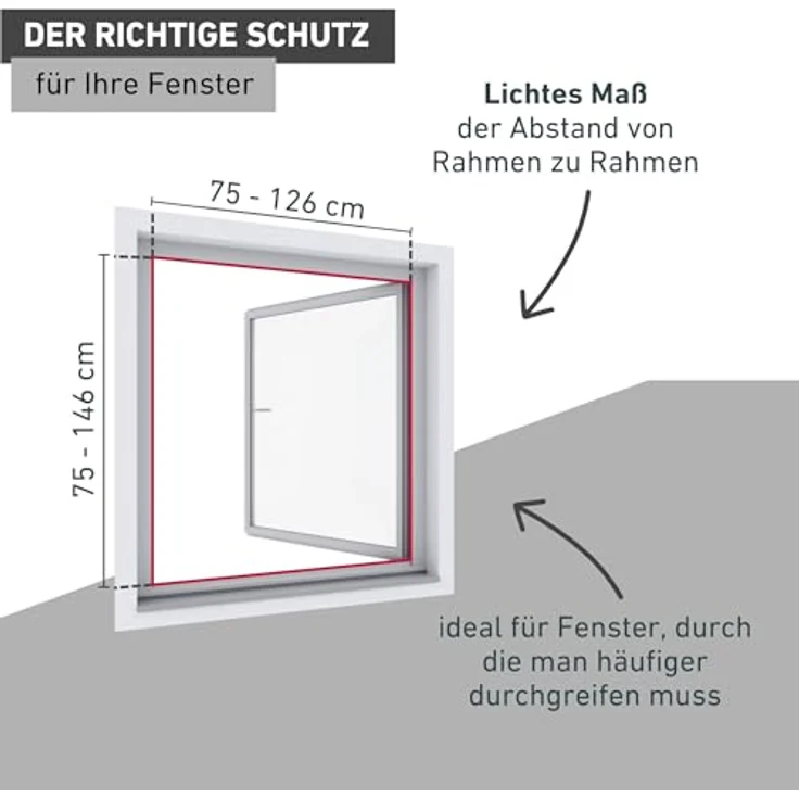 Windhager Insektenschutz Plissee 130 x 150 cm, anthrazit – Bild 5