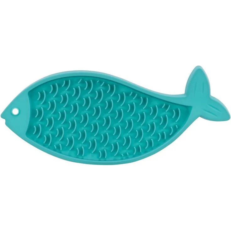 TRIXIE Lick'n'Snack Matte Fisch für Katzen - Geeignet für Pasten, Nassfutter oder Molkereiprodukte, petrol