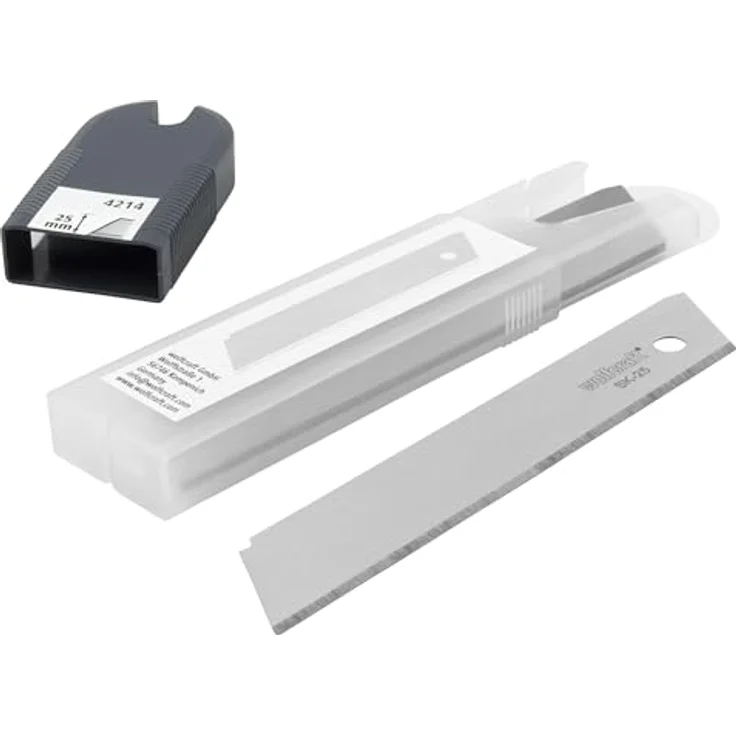 Wolfcraft 4214000 Sicherheitsklingen 25 mm, ohne Abbrechsegmente, 5 Stück in Kunststoff-Box – Bild 1
