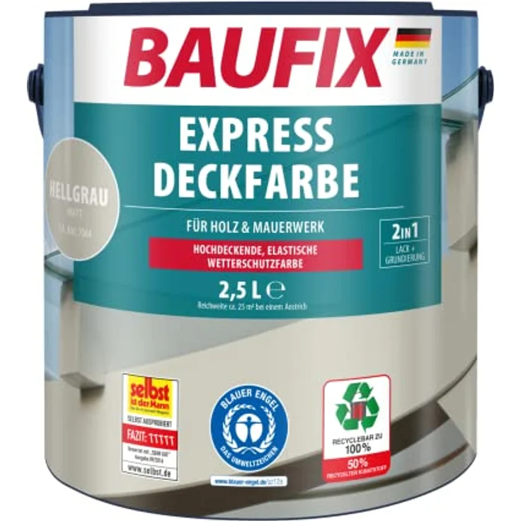 Baufix Express Deckfarbe hellgrau, 2,5 l – Bild 1