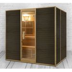 DEKO VERTRIEB BAYERN Infrarotkabine XXL Luxus Infrarotsauna +Infrarotkabine +Sauna Kombi SET inkl. Saunaofen, Pacific Coast Hemlock, 6 Personen, 4550 W Flächenstrahler, 6000 W Saunaofen