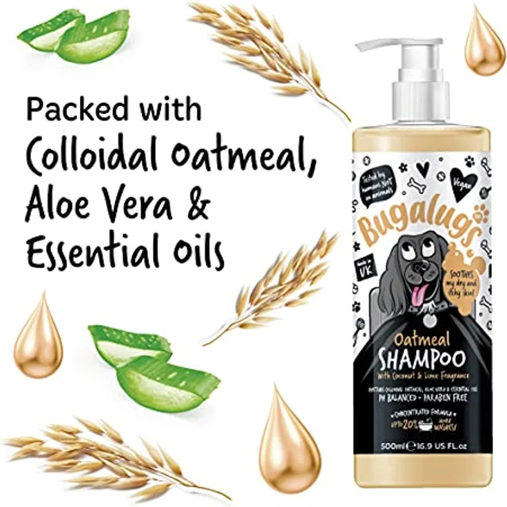 Bugalugs Hundeshampoo Oatmeal, pH-neutrales veganes Tiershampoo für Hunde, 500 ml, beruhigt trockene Haut, Lake District – Bild 4