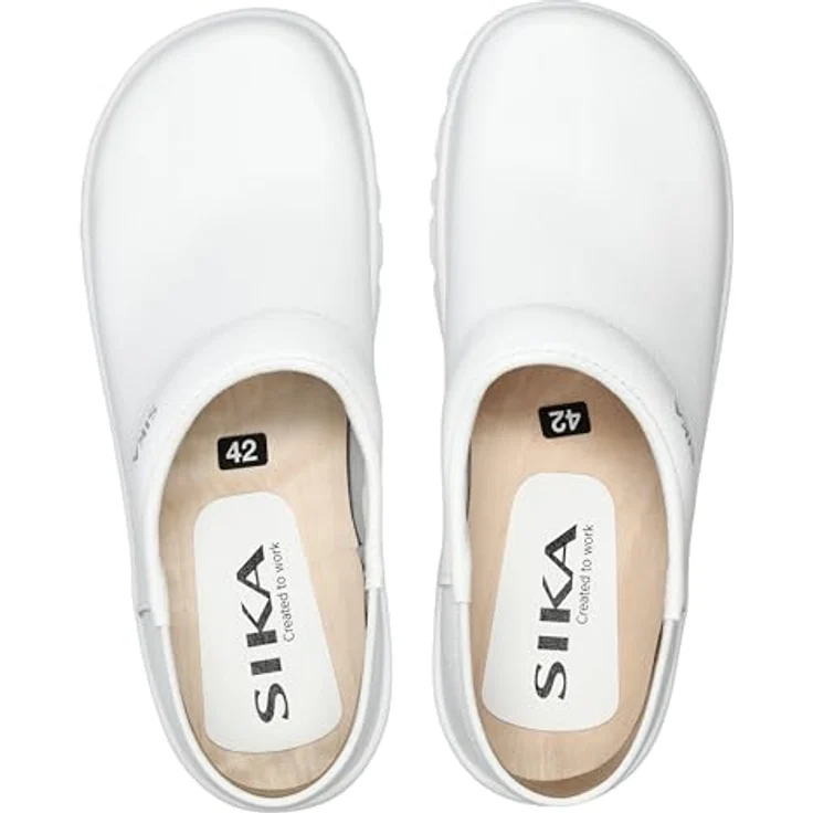 Sika Arbeitsschuh Comfort geschlossener Clog, weiß, rutschhemmend und stoßabsorbierend, Größe 43 – Bild 6