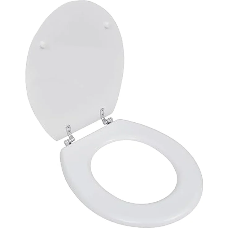 vidaXL Toilettensitz MDF Deckel, Universell einstellbar 12-20 cm, Schlichtes Design, Weiß – Bild 1