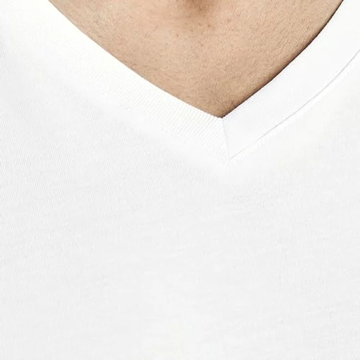Jack & Jones Basic V-Shirt, Herren T-Shirt im 2er Set, Weiss, Größe M – Bild 3